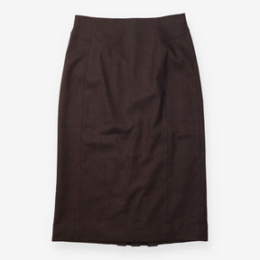 Skirt 97% Wool Pleated Midi Brown