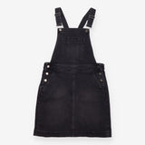 Dress Washed Black Denim Cotton Dungaree Pinafore