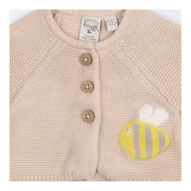 Cream Knit Bumble Bee Cardigan