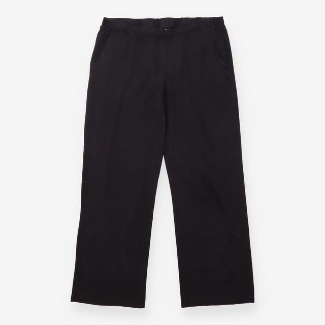Trousers Black Wide Leg Pull On Elasticated Waist