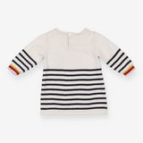 White Striped Bee Knit Sweater