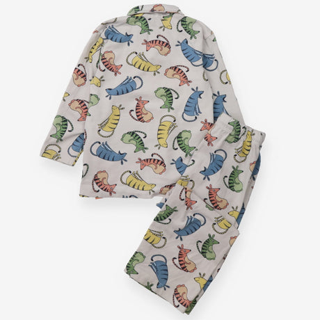 Pyjamas Set Cream Colourful Animals