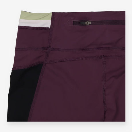 Gym leggings purple, green and black