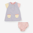 Striped Dress with Pink Striped Bloomers