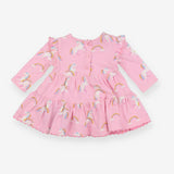 Dress Jersey Pink Rainbow Unicorns