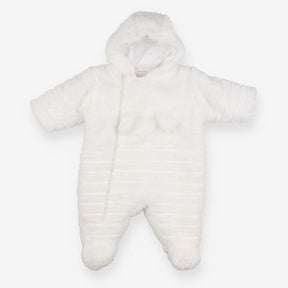 White fleece pramsuit