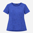 Royal Blue Embossed 3D Floral Textured Stretch Sho