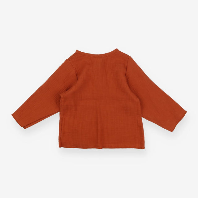 Lassig T-shirt long sleeve rust muslin