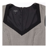Shift Dress Black Ivory Textured Sleeveless Tailor
