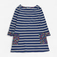 Dress Blue Stripe with Ditsy Pockets