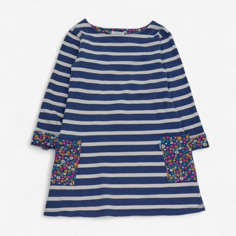 Dress Blue Stripe with Ditsy Pockets