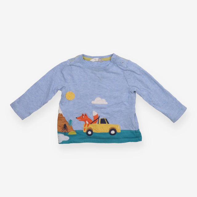 T-shirt long sleeves blue fox go camping
