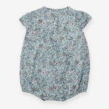 Green floral bubble romper