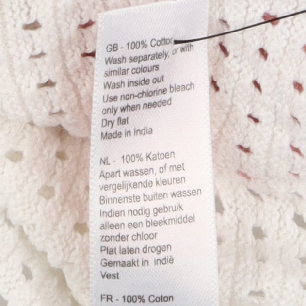 Cardigan Knit White Pink Butterfly Pockets