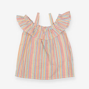 Stripe tunic cold shoulder