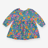 Dress blue large flowers