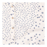 Cotton Blouse Ecru Navy Spot Print Long Sleeve