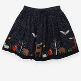Twirly Skirt Navy Winter Forrest Friends