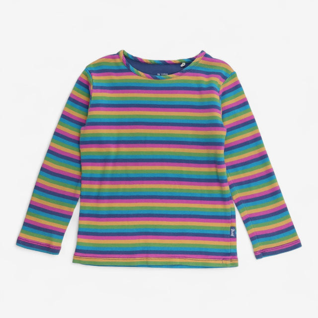 Tee Long Sleeve Pink Rainbow Stripe