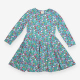 Dress long sleeve blue floral 