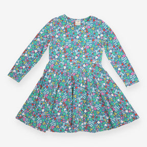 Dress long sleeve blue floral 