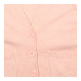 Soft Knit V-Neck Button Front Cardigan Pale Pink