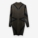 Dress Metallic Knitted Zip Jumper, Gold and Black