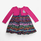 Dress pink and blue rabbit meadow