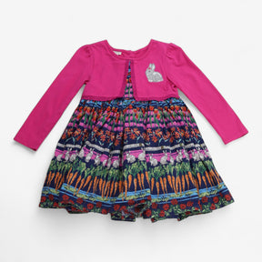 Dress pink and blue rabbit meadow