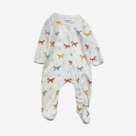Cream Fox Zip up Sleepsuit