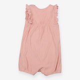Romper pink toweling frill sleeves