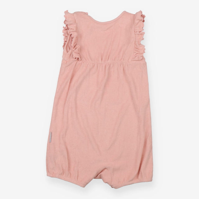Romper pink toweling frill sleeves