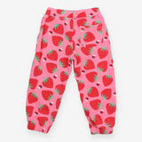 Pink joggers with strawberries and bees