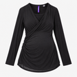 Black Chiffon Panel Long Sleeve Maternity Nursing 