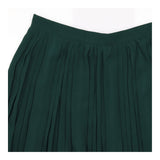 Dark Teal Green Pleated Midi Skirt With Elasticate