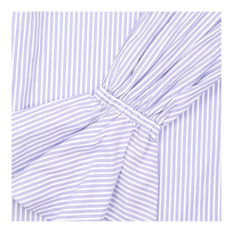 Blouse Blue White Stripe Off Shoulder Bell Sleeve