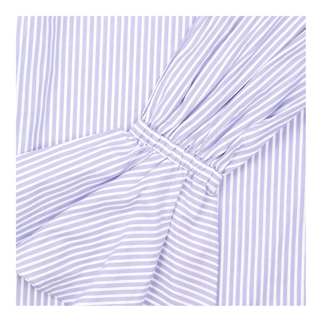 Blouse Blue White Stripe Off Shoulder Bell Sleeve