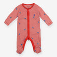 Sleepsuit Red Stripe Beaver Appliques