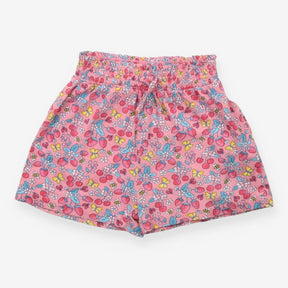 Shorts Pink strawberries bees Smocked Waist Jersey