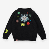 Sweater grey cashmere blend with snowflakes Tootsa