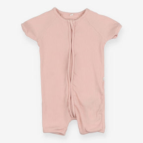 Romper shortie ribbed baby pink