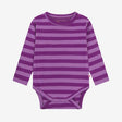 Long sleeved purple stripe bodysuit