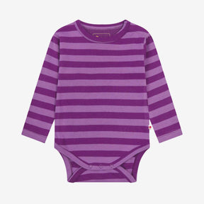 Long sleeved purple stripe bodysuit