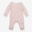 Footless Sleepsuit Pink with White Clouds