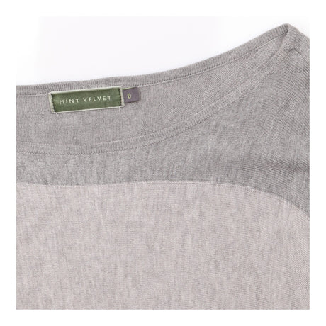 Grey Fine Knit Batwing Longline Jumper