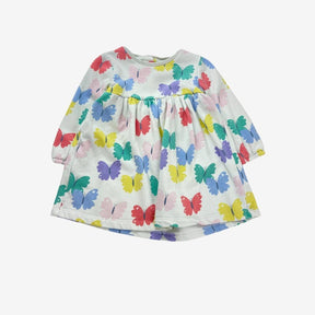 White Jersey LS Butterfly Dress
