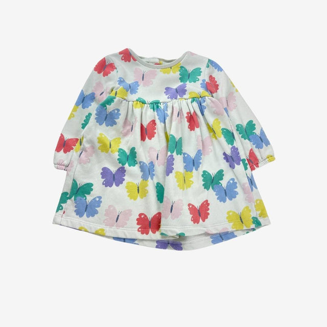 White Jersey LS Butterfly Dress