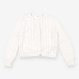 Cardigan white lacey flower buttons