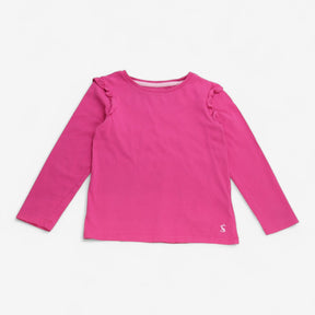 Long sleeve t-shirt pink frill shoulder