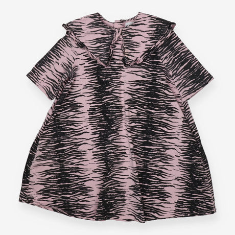 Dress pink denim with tiger print